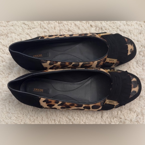 GEOX RESPIRA Wistrey Women's BALLET Pumps Flats SHOES SZ6.5 Animal PRINT Black - Picture 9 of 10